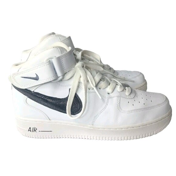 Nike Air Force 1 Mid \'07 Shoes Size 8  Men\'s  Custom Hand Painted Swoosh ! main image 4